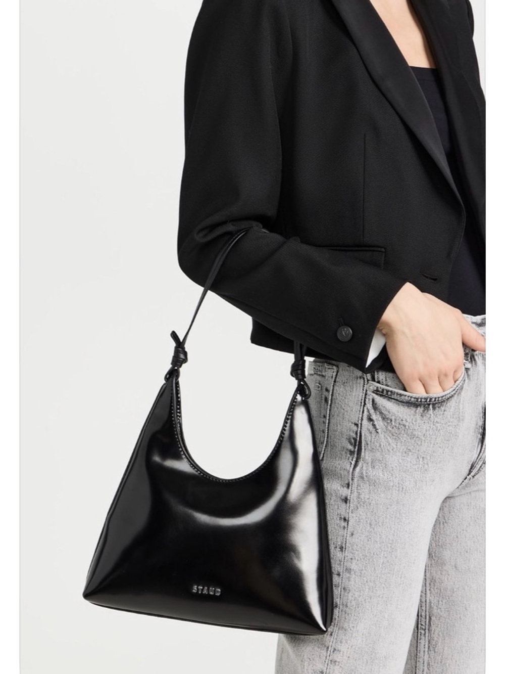New Staud Winona Shoulder Black Bag - Picture 12 of 13